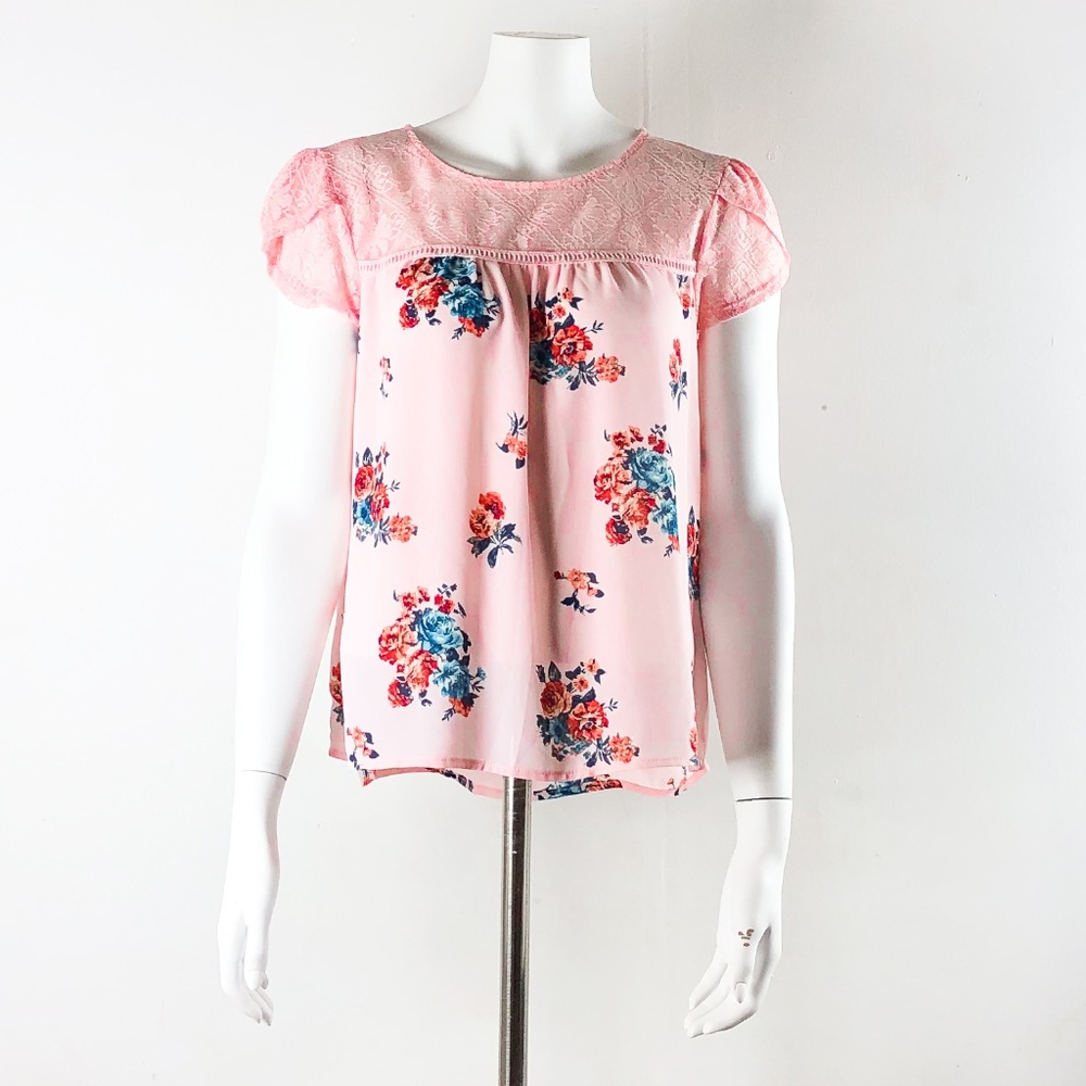 Meraki Women’s Pink Floral Blouse size Large